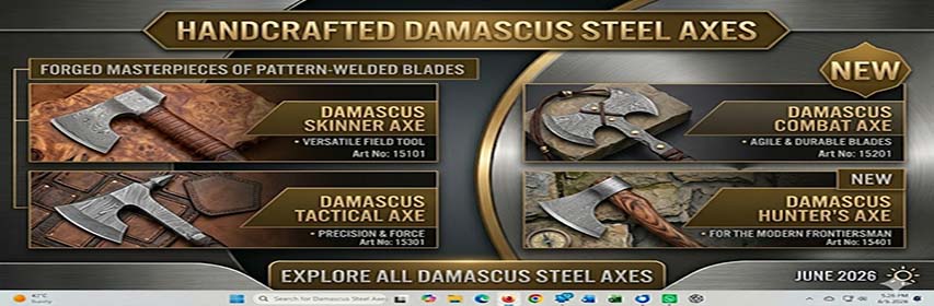 Damascus Forged Axes
