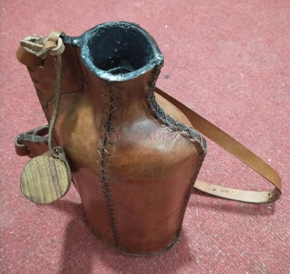 Handcrafted Medieval Leather Water Bottle image 3