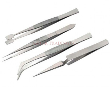 4 Piece Jeweler's Tweezer Set