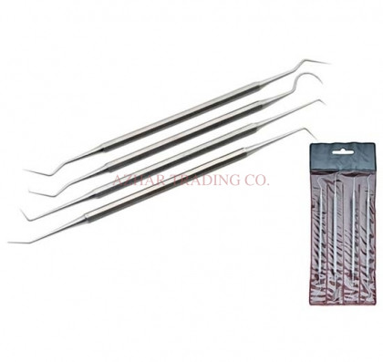 4 Piece Dental Pick Stainless Steel Set