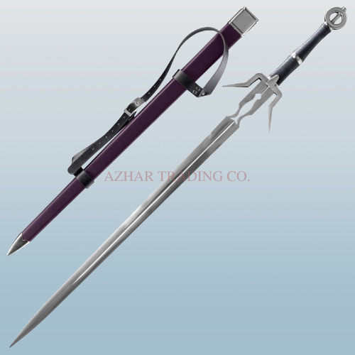 The Witcher Silver Sword Replica | White Handle Ring Pommel Sword