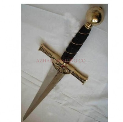 Highlander Gold Clan MacLeod Sword Replica | Scottish Claymore Display Sword