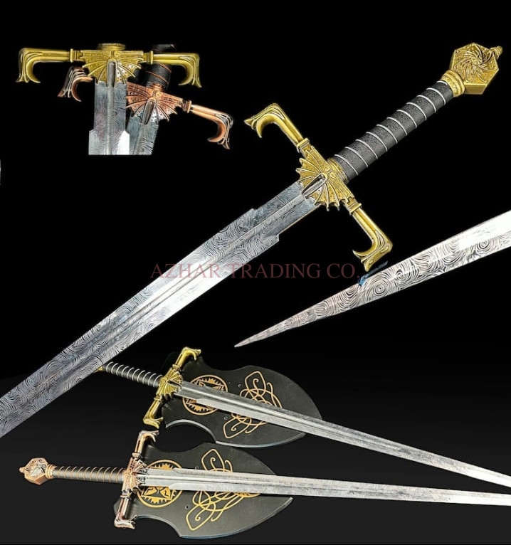 Royal Dragon King Fantasy Longsword Replica with Display Plaque