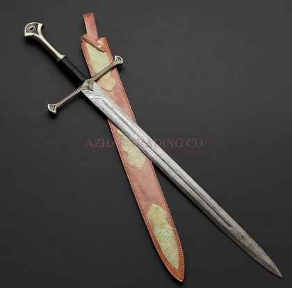 Damascus Andúril Sword Replica | Hand-Forged Fantasy Longsword