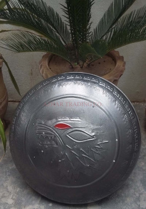Medieval Wolf Head Engraved Shield