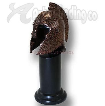 Mini Achilles Troy Trojan Movie Helmet with Wooden Stand image 2