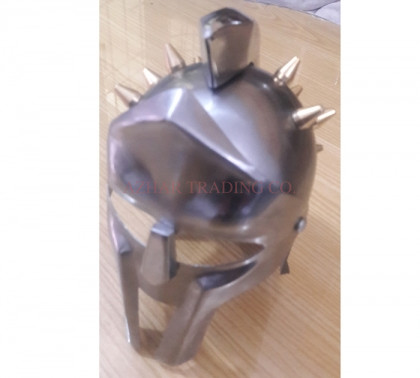 Mini Gladiator Helmet with Wooden Display Stand