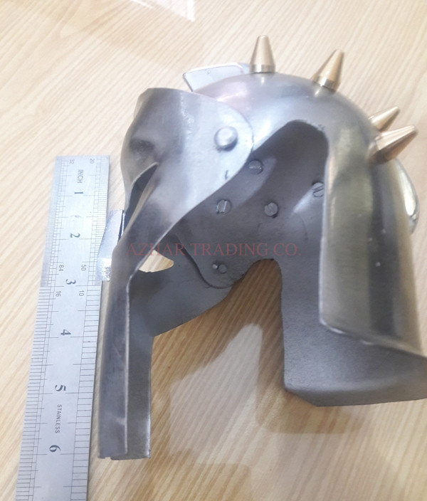 Mini Gladiator Helmet with Wooden Display Stand image 4