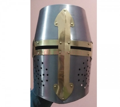 Brass Crusader Great Helmet