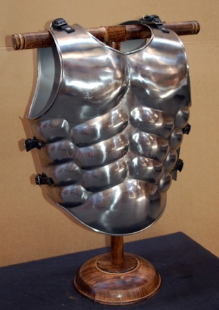 Adult Muscular Cuirass Armor – Silver Steel image 2