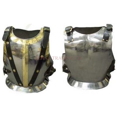 Adult Muscular Cuirass Armor – Silver Finish