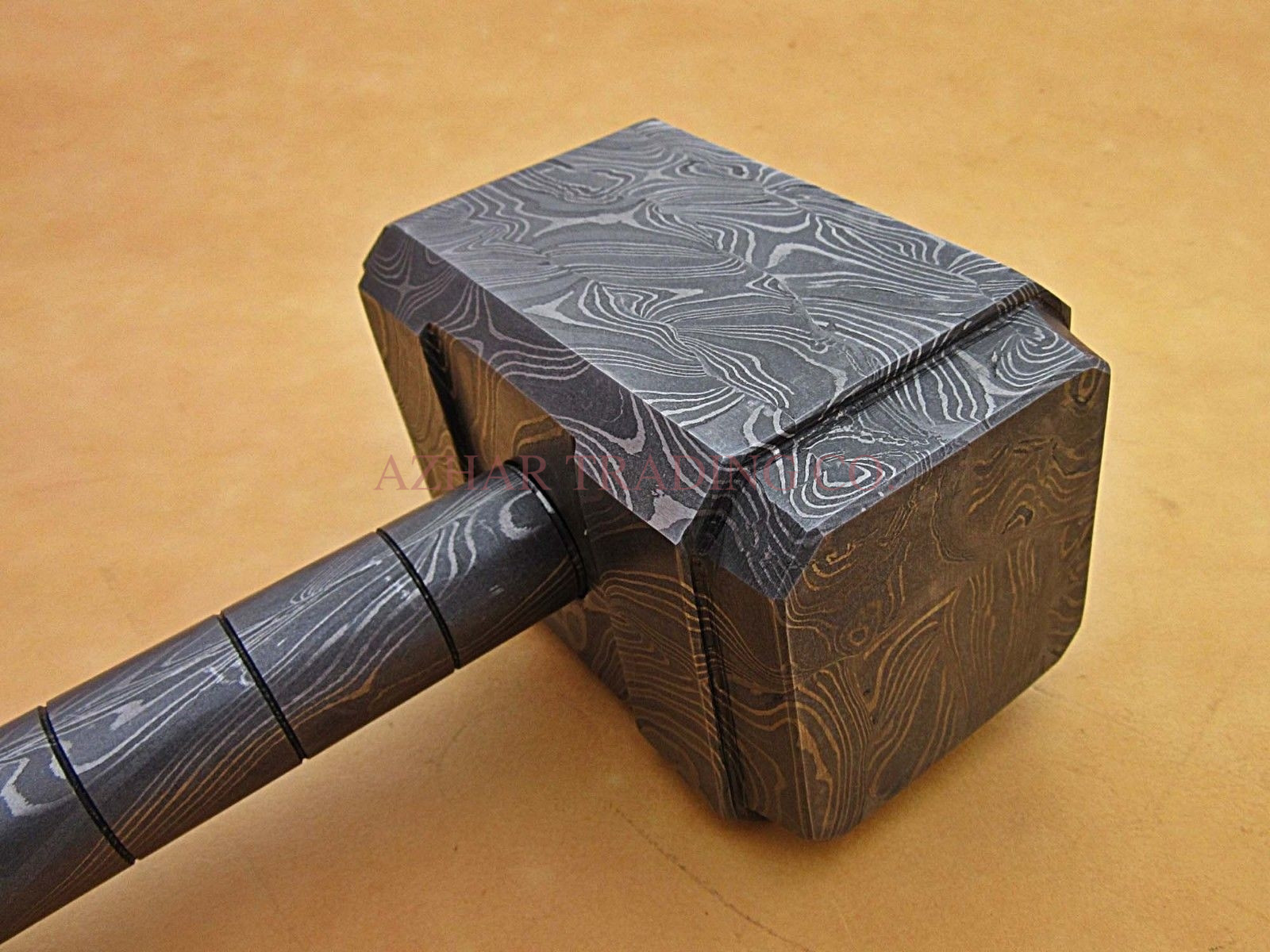 Hand Forged Damascus Steel Thor Hammer image 5