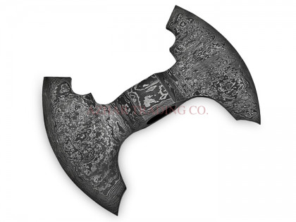 Hand Forged Damascus Double Bit Axe Head