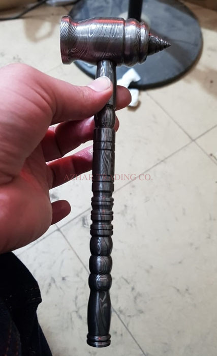 Hand Forged Damascus Steel Hammer image 2