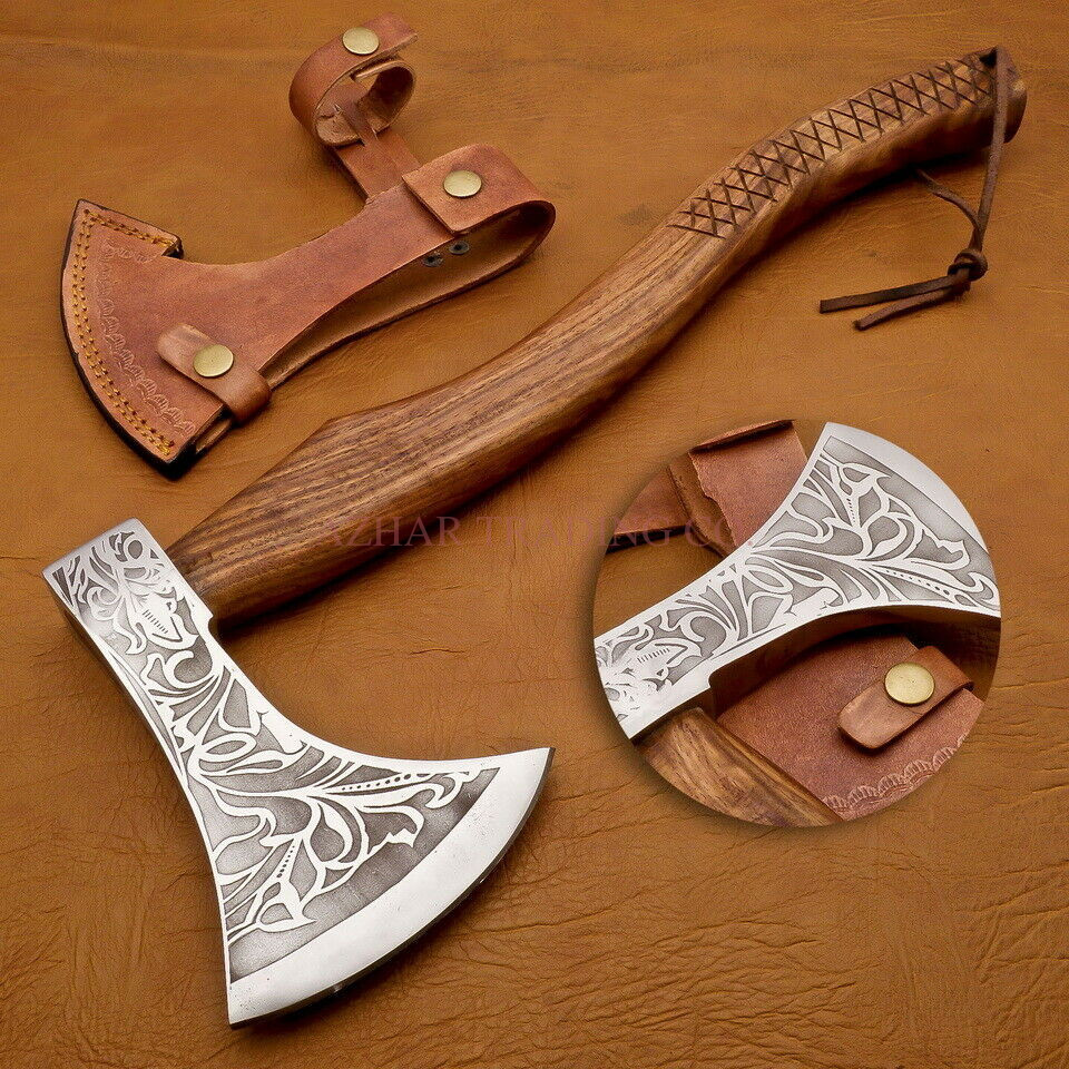 Handmade Viking Crescent Bearded Axe
