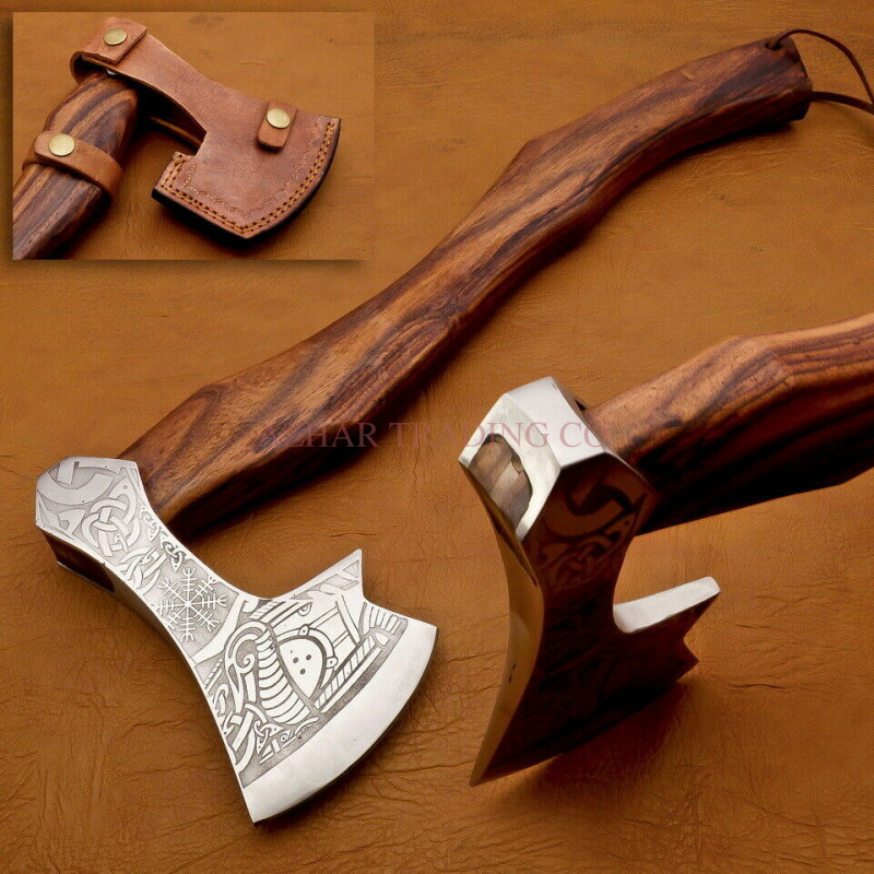 Handmade Viking Battle Axe with Traditional Engraving