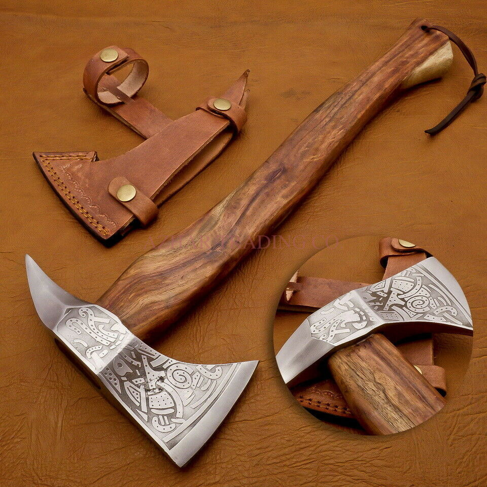 Handmade Viking Curved Handle Axe