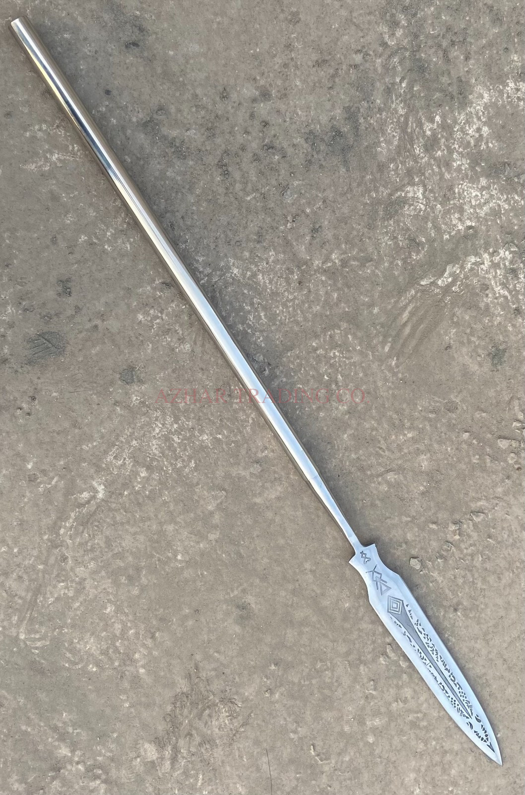 God of War Leviathan Warrior Spear Replica – Double Edge Carbon Steel Etched Blade image 2