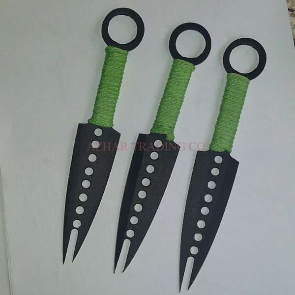 Zombie Hunter Green Kunai 3-Piece Throwing Knife Set image 2