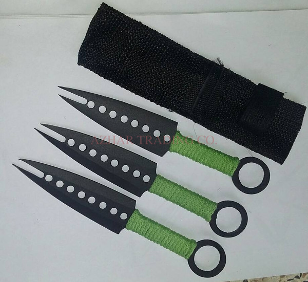 Zombie Hunter Green Kunai 3-Piece Throwing Knife Set image 3