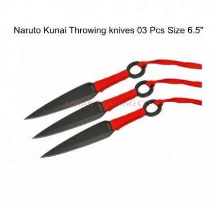 Naruto Red Kunai 3-Piece Throwing Knife Set