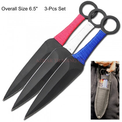 Naruto Red Kunai 3-Piece Ring Handle Set