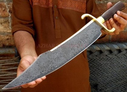 Custom "The Expendables" Damascus Bowie Knife Replica