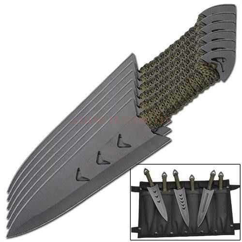 3-Piece Warrior Arrowhead Throwing Knife Set (Black) image 2