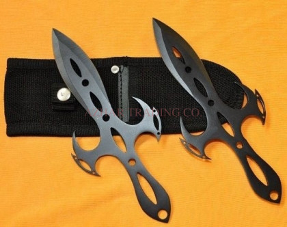 2-Piece Invader Black Throwing Knife Set