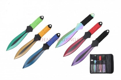 6-Piece Multi-Color Throwing Knife Set (Long Blade)