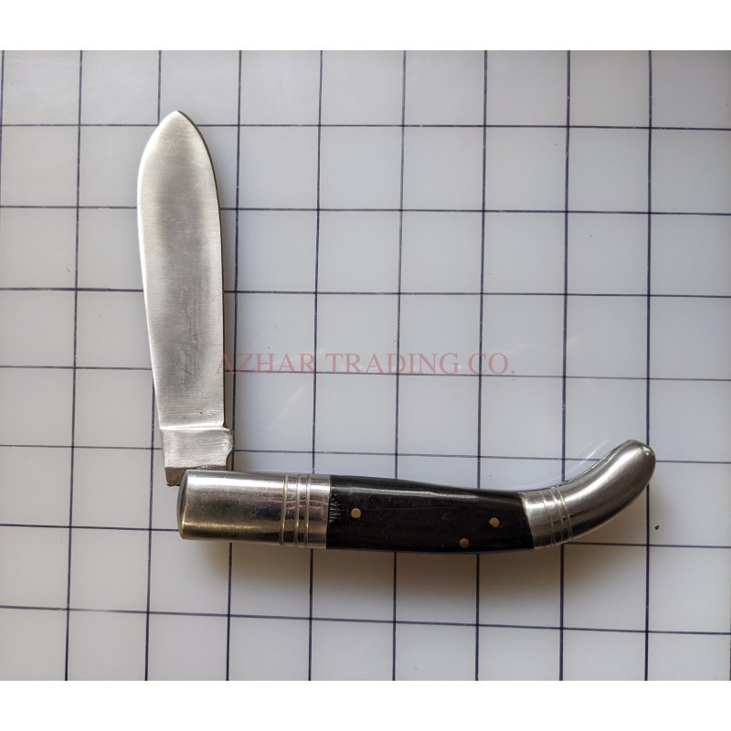 Horn Handle Folding Knife with Carbon Steel Blade image 4