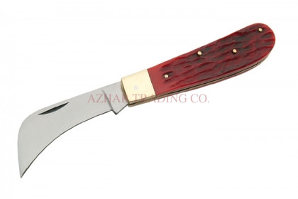 Red Bone Handle Pruning Knife