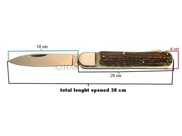 Stag Handle Locking Pocket Knife – 15" image 4