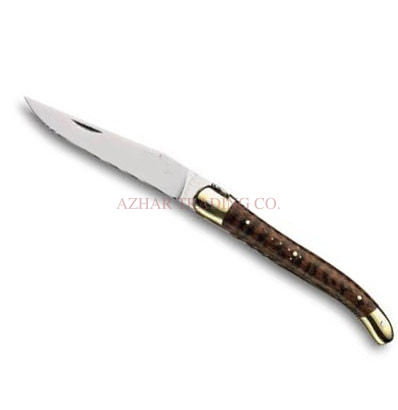 Laguiole Single Blade Folding Knife – Natural Wood Handle