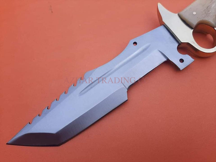 Handmade Teacker Knife with Brass Knuckle & Wood/Bone Handle image 3