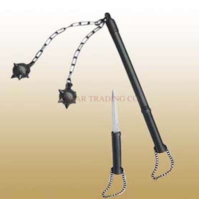 Medieval Double Ball Mace with Knife