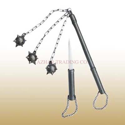 Medieval Triple Ball Mace with Knife