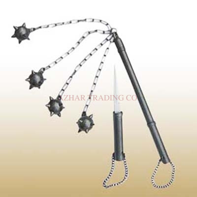 Medieval Four Ball Battle Mace with Concealed Knife  