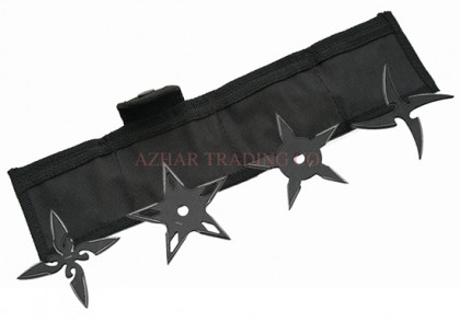 4-Piece Ninja Throwing Star Set – Black Tactical