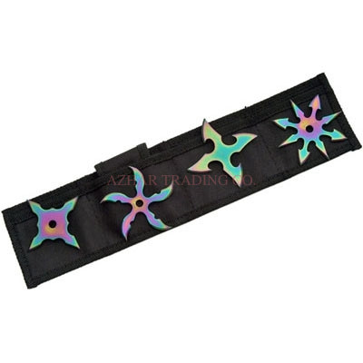 Rainbow Finish Ninja Throwing Star Set