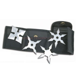 Polish Finish Ninja Throwing Star Set with Pouch