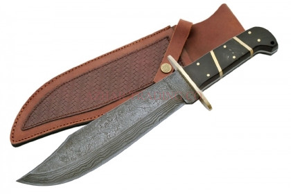 Damascus Bowie Knife (Wood Handle)