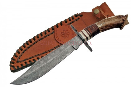 DAMASCUS CROWN BOWIE KNIFE