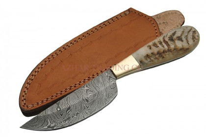 Damascus Hunter Knife (Horn Handle)