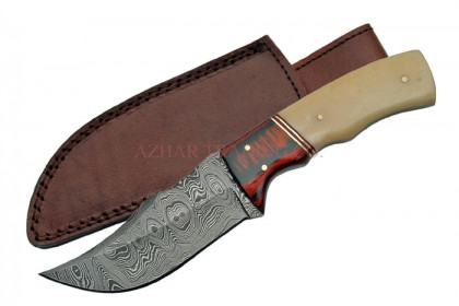 Damascus Hunter Knife (Bone Handle)