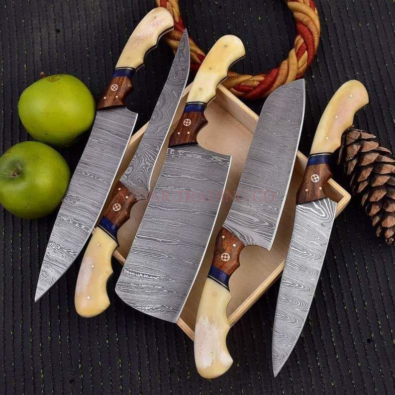 5 Piece Damascus Kitchen Knife Set
