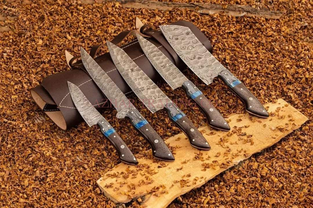 6 Piece Damascus Kitchen Knife Set