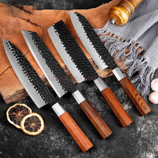 4 Piece Hand Forged Kitchen Knife Set
