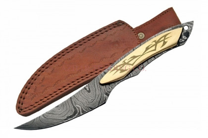 Damascus Hunter Knife (Wood Handle)