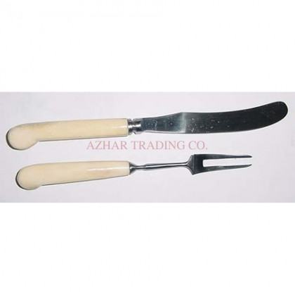 Small Bone Handled Fork and Knife image 2